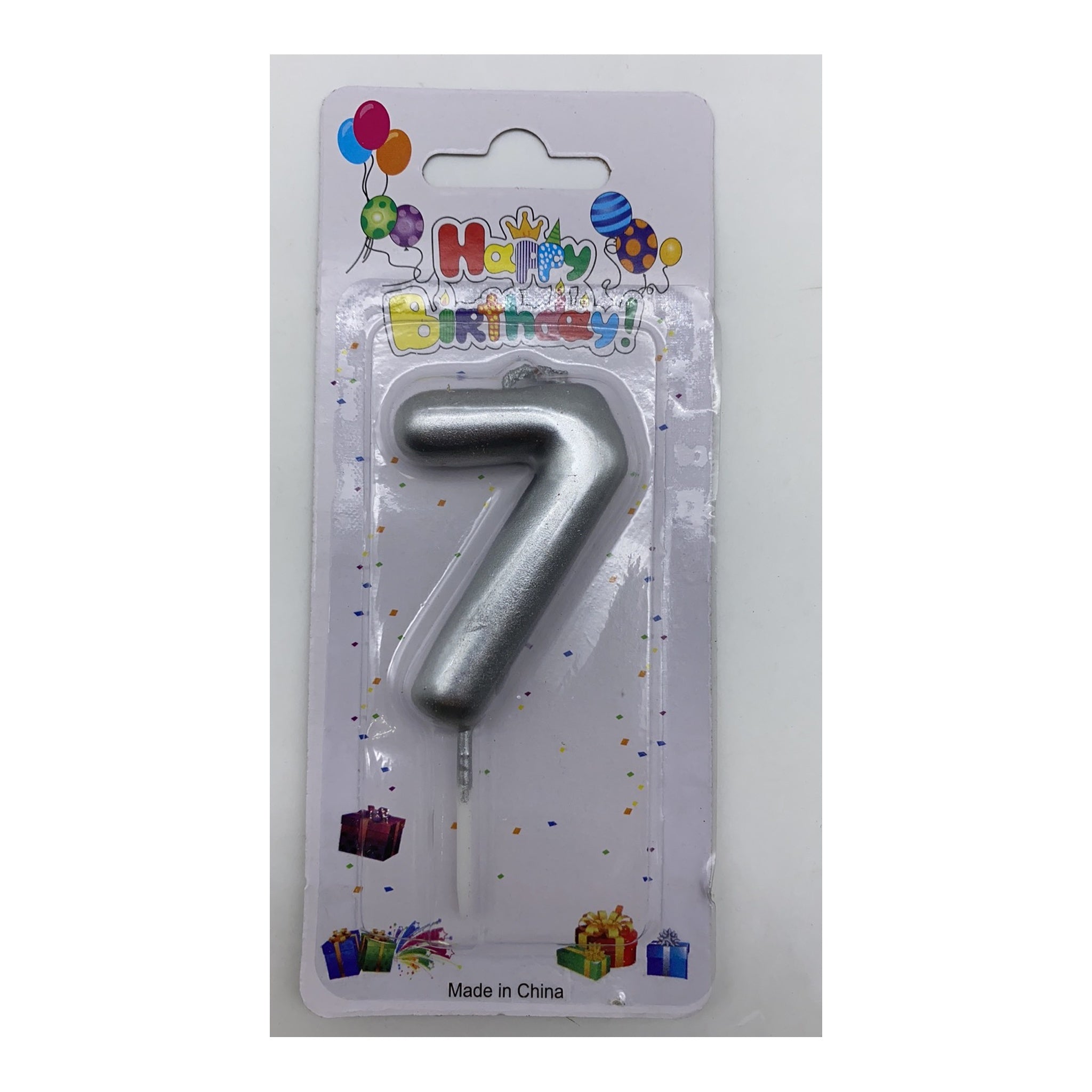 Number Candle Silver 7
