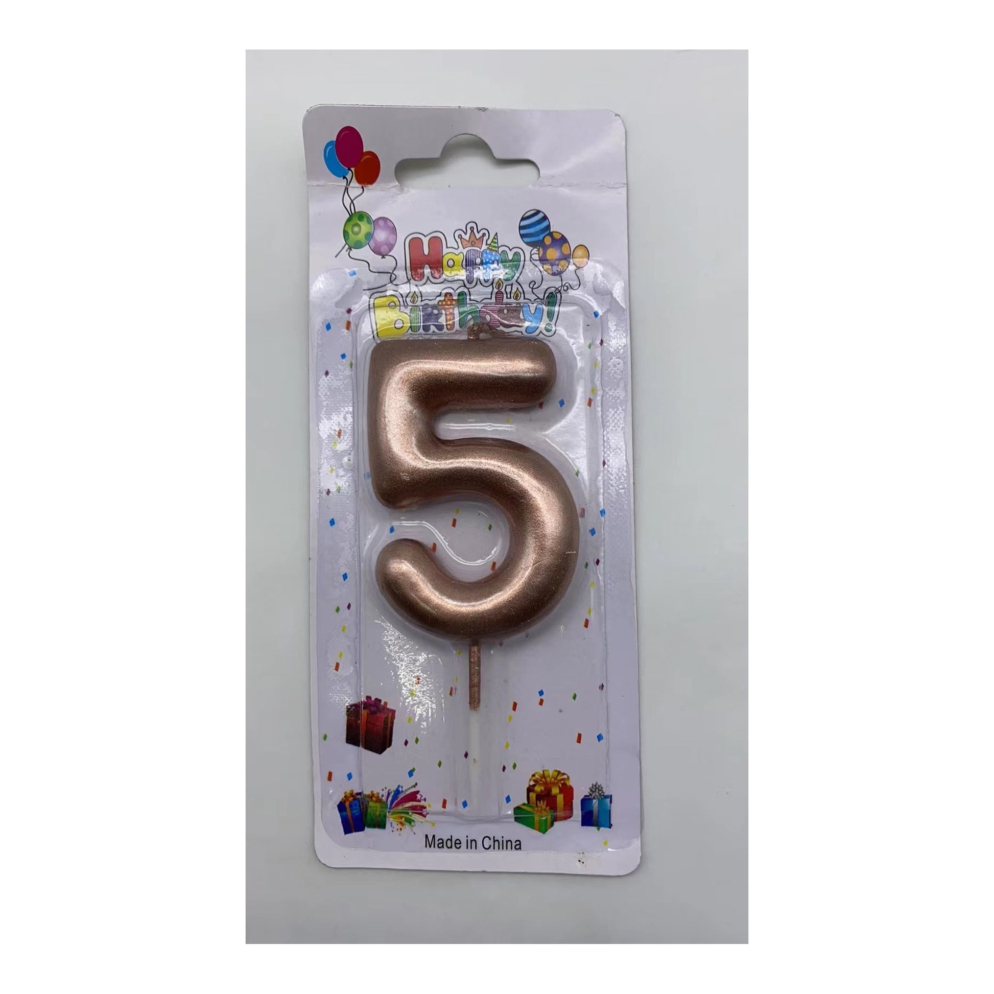 Birthday Candle Rose Gold 5