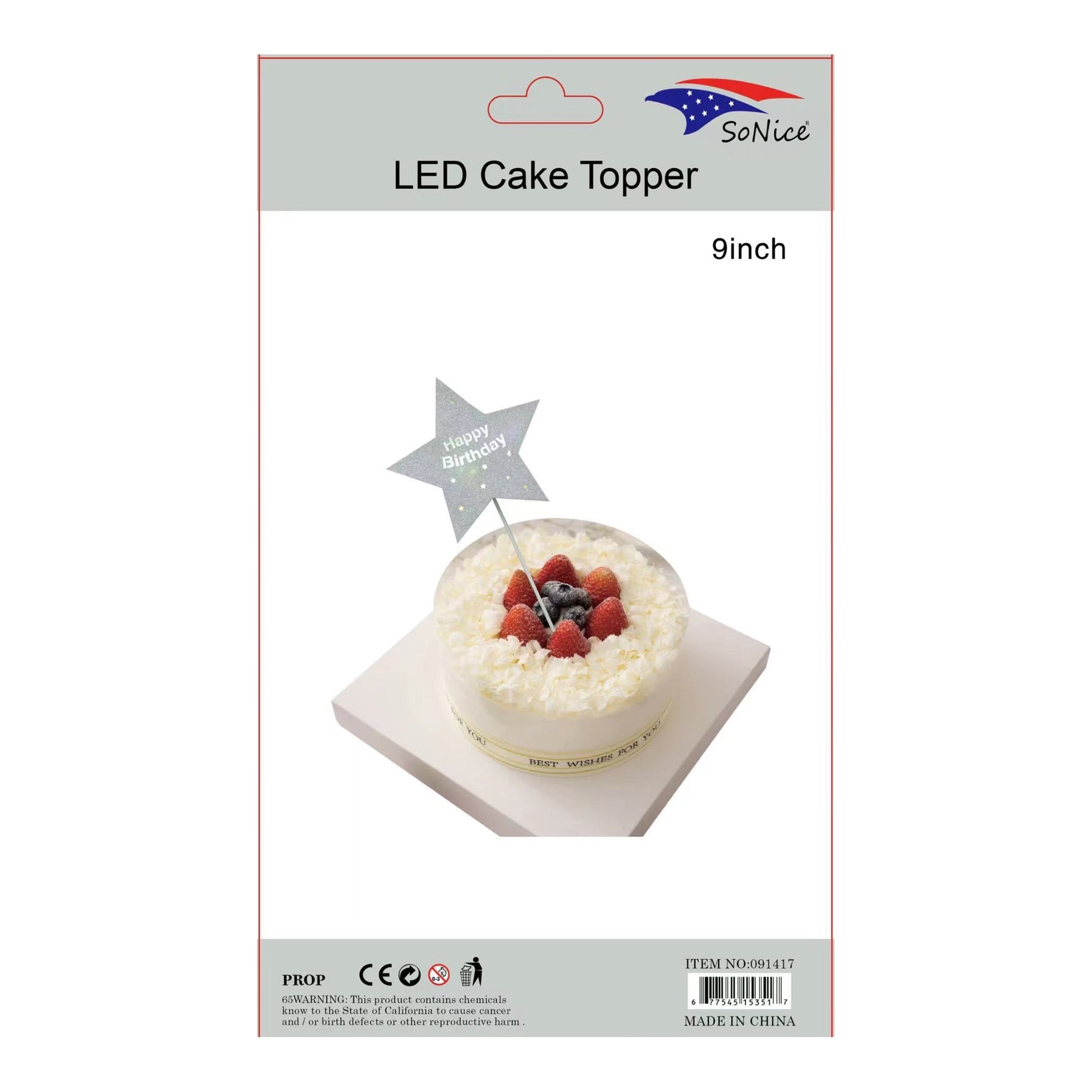 LED Star Topper Silver \Ninner 10/Pc