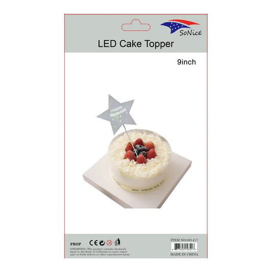 LED Star Topper Silver \Ninner 10/Pc