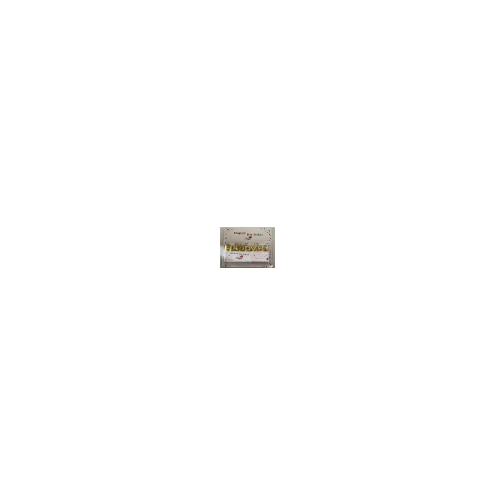 Letter Candle Happy Birthday Gold 120Pk/Cs 12Inner