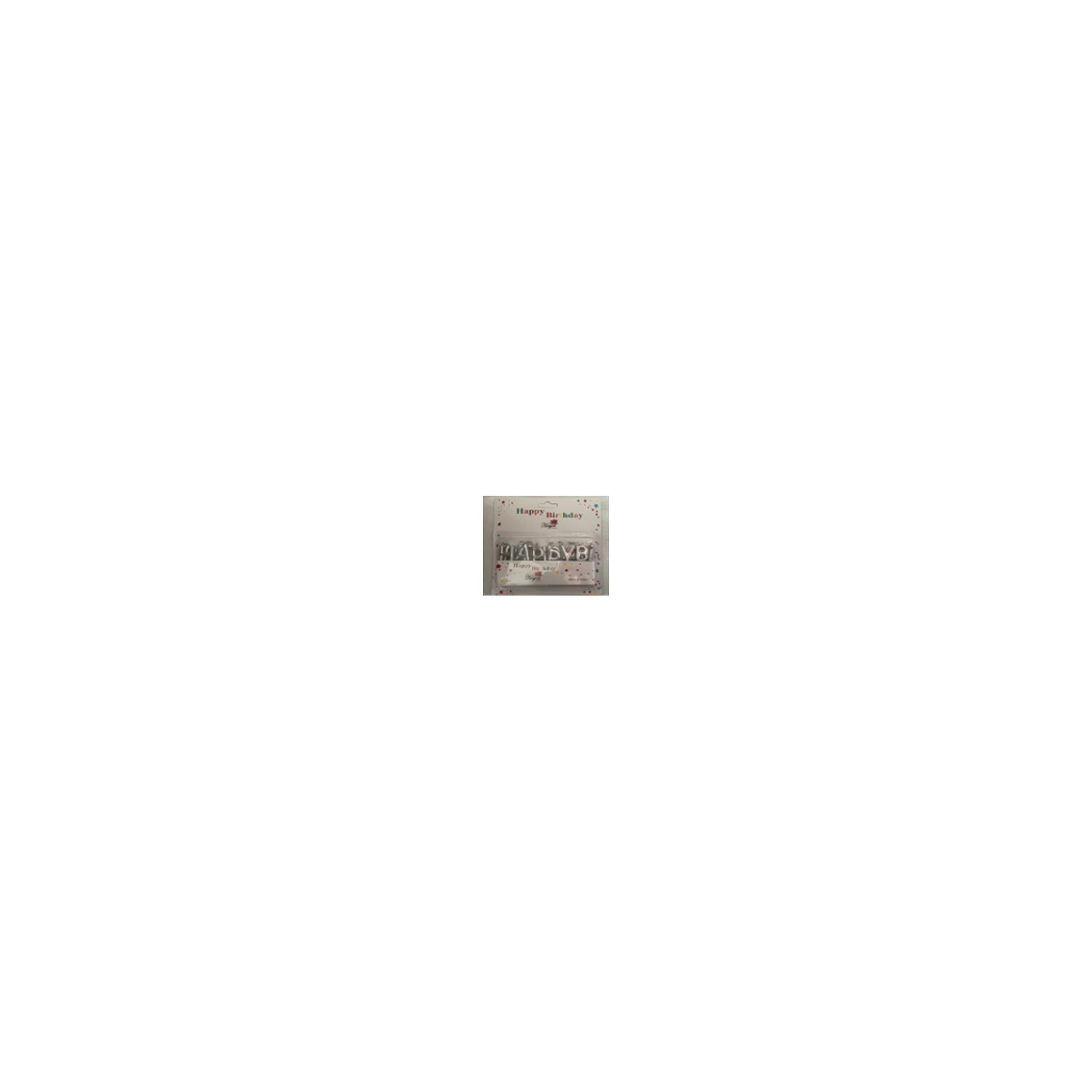 Letter Candle Happy Birthday Silver 120Pk/Cs 12Inner