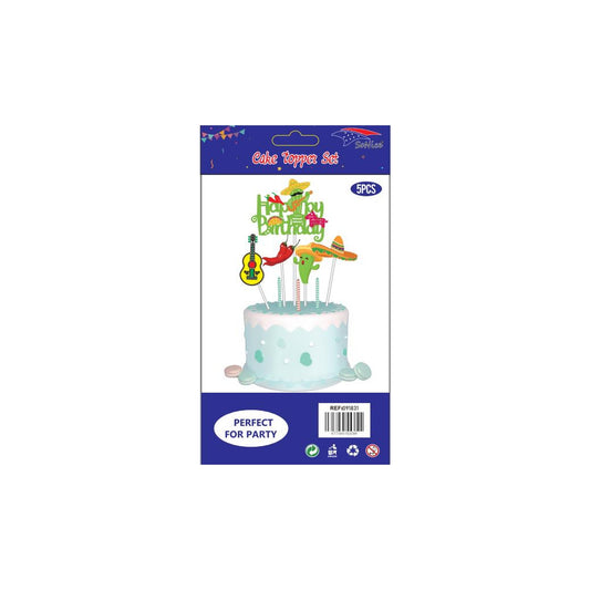 Cake Deco Set 5Pcs Fiesta 120Set/Cs Inner 12Pk