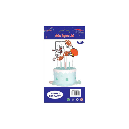 Cake Deco Set 5Pcs Football 120Set/Cs Inn 12Pk