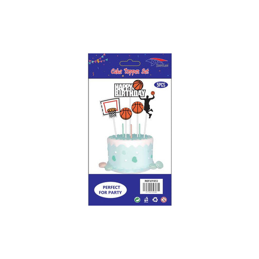 Cake Deco Set 5Pcs Basketball 120Set/Cs Inn 12Pk