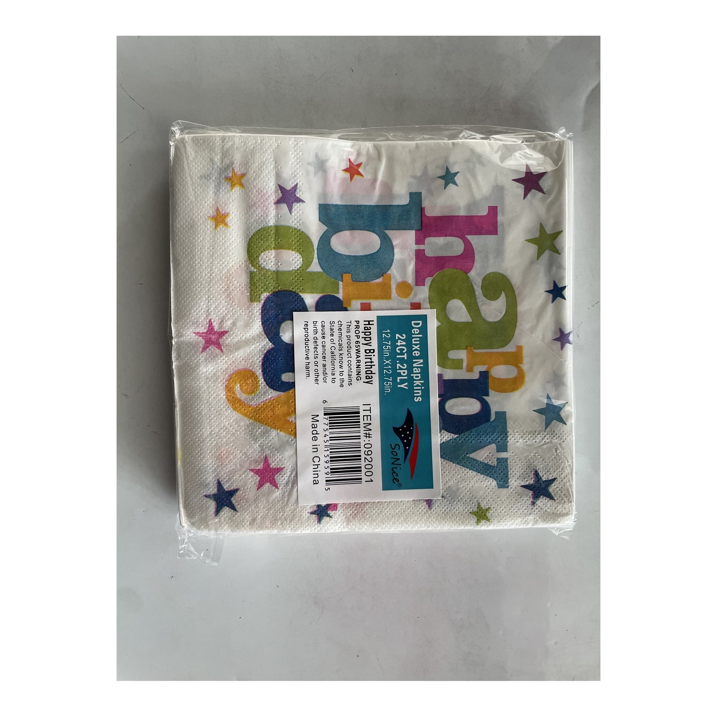 2Ply Napkins 24 ct Happy Birthday 24Set/Cs