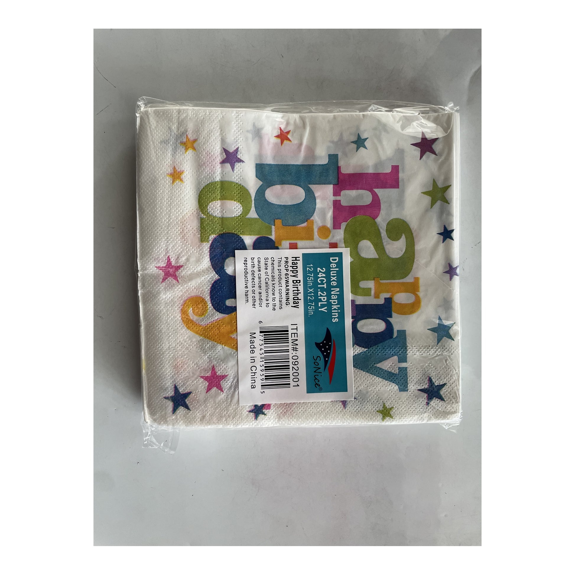 2Ply Napkins 24 ct Happy Birthday 24Set/Cs
