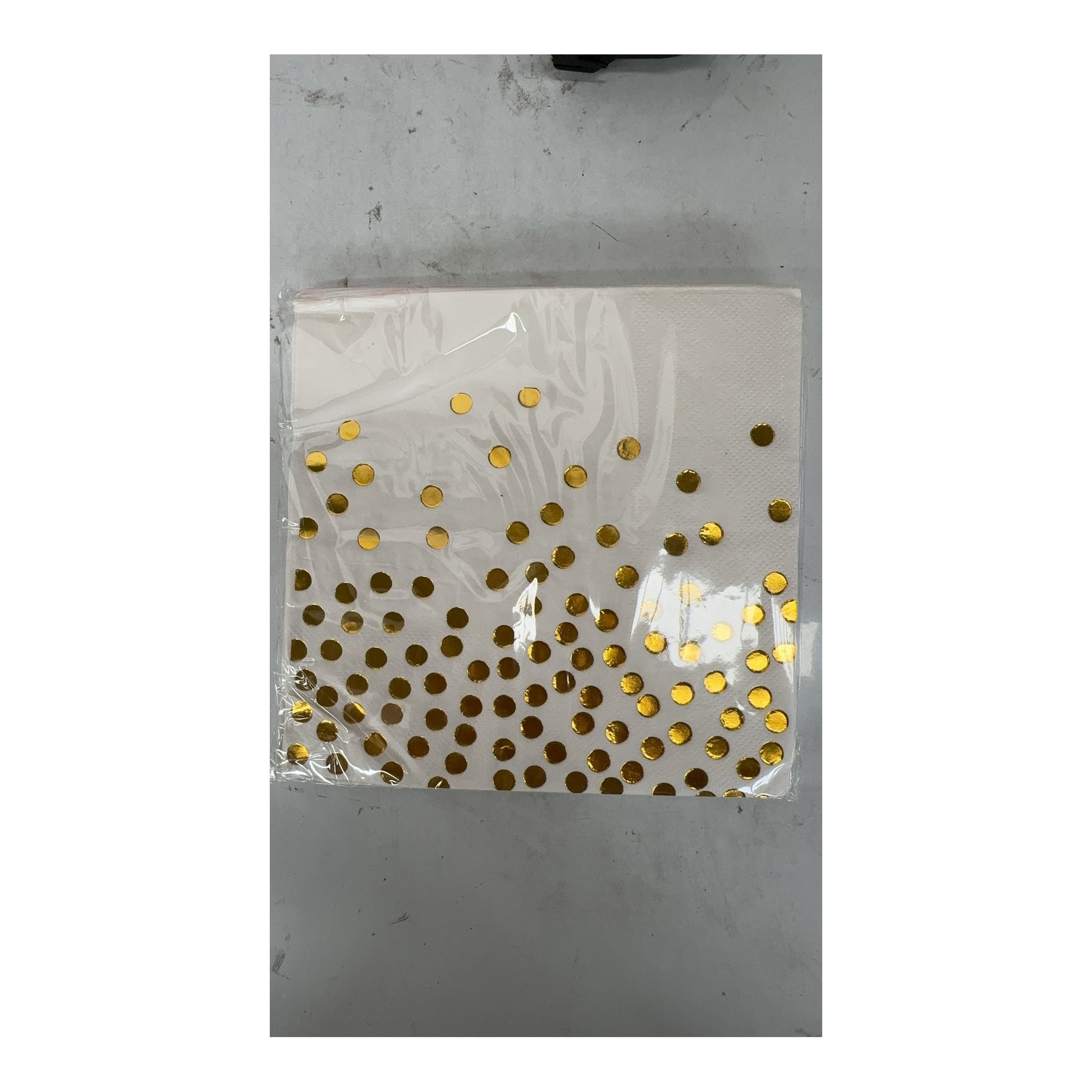 2Ply Napkins 24 ct Dotted Gold/White 24Set/Cs