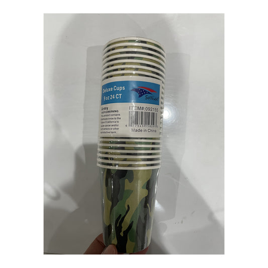 9Oz Paper Cup 24 ct Army 24Pk/Cs