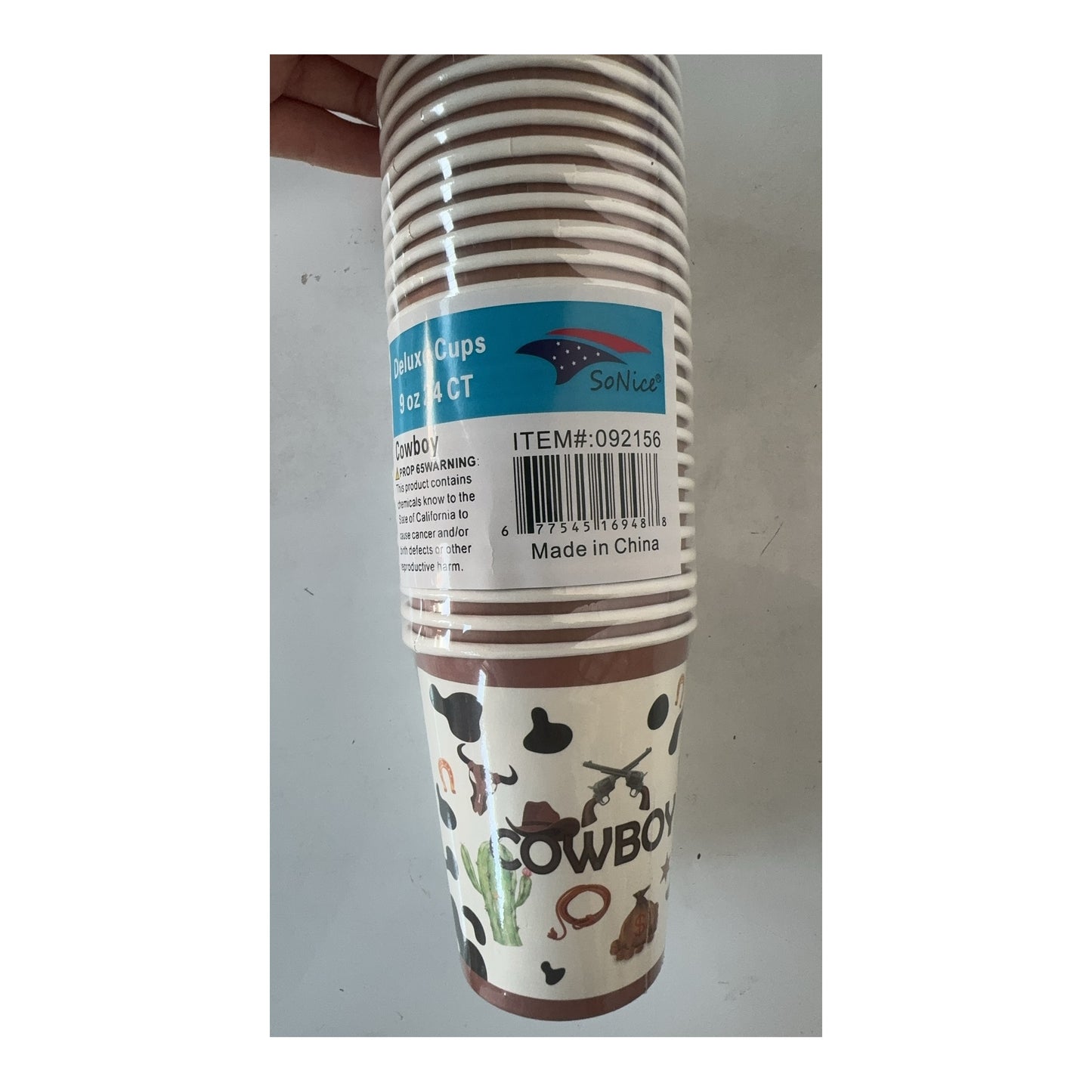 9Oz Cups 24 ct Cowboy 24Pk/Cs