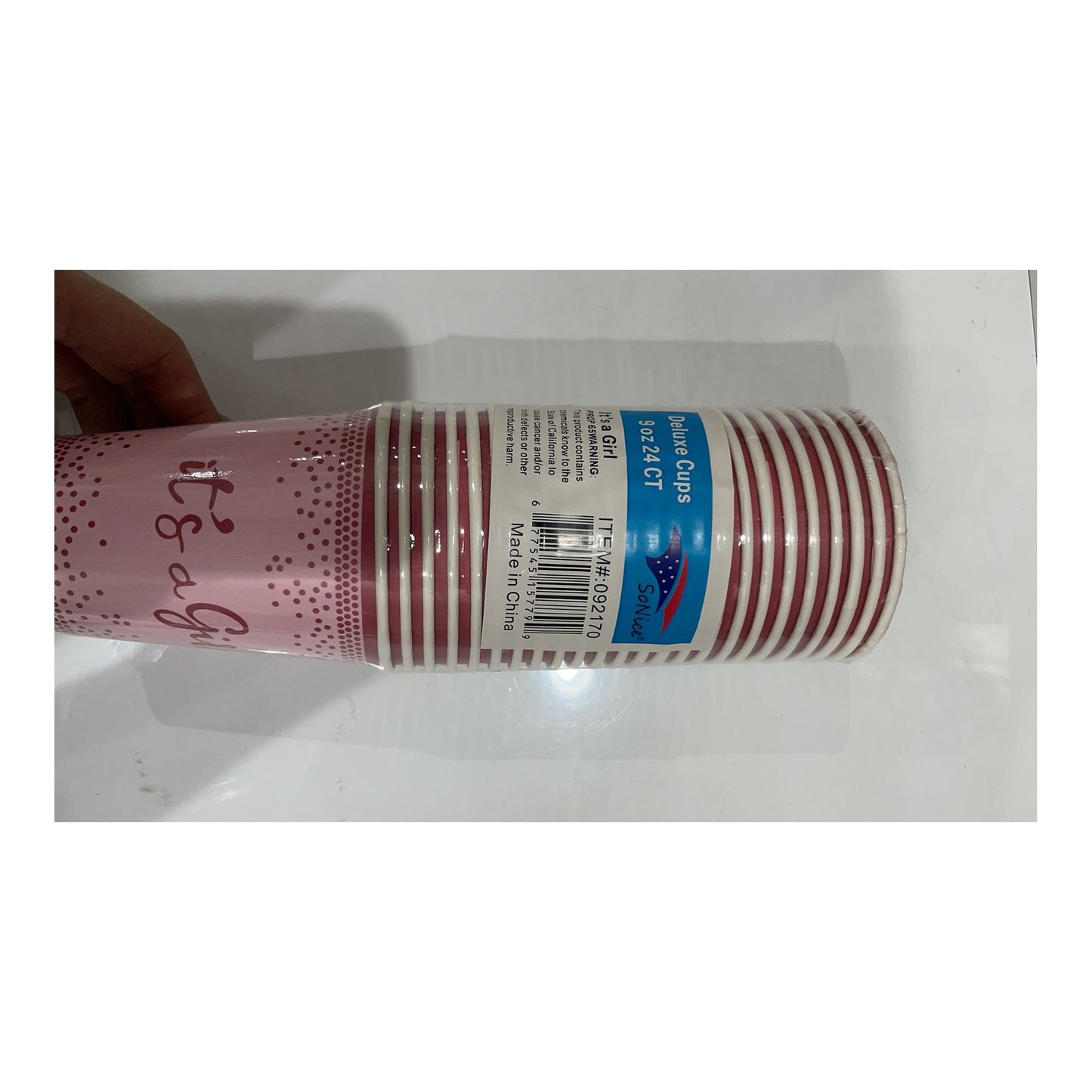 9Oz Paper Cup 24 ct It'S A Girl 24Pk/Cs