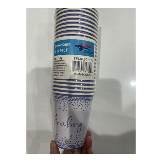 9Oz Paper Cup 24 ct It'S A Boy 24Pk/Cs