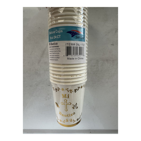 9Oz Paper Cup 24 ct Mi Bautizo 24Pk/Cs