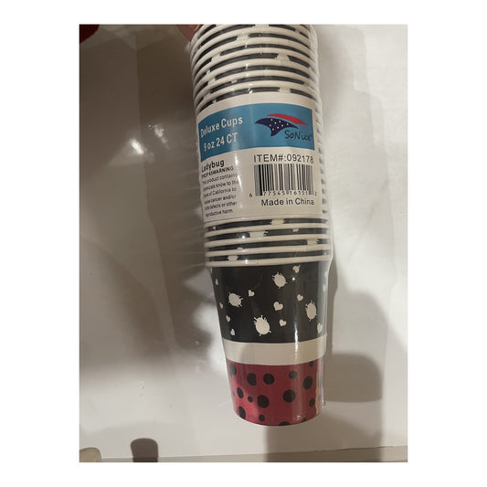 9Oz Paper Cup 24 ct Ladybugs 24Pk/Cs