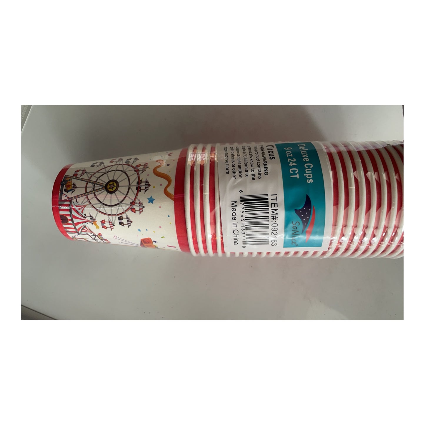 9Oz Paper Cup 24 ct Circus 24Pk/Cs
