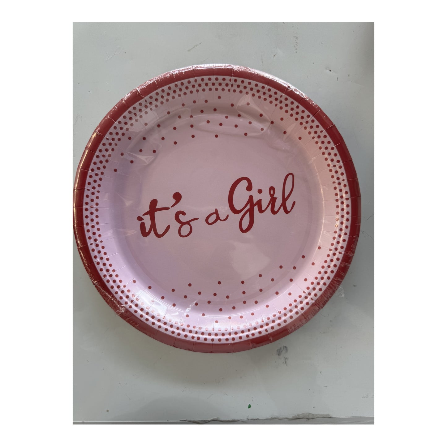 9" Plts 24 ct It'S A Girl 24Pk/Cs