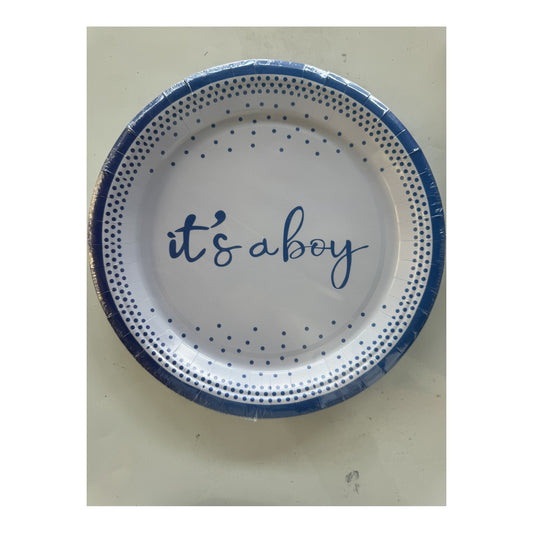 9" Plts 24 ct It'S A Boy 24Pk/Cs