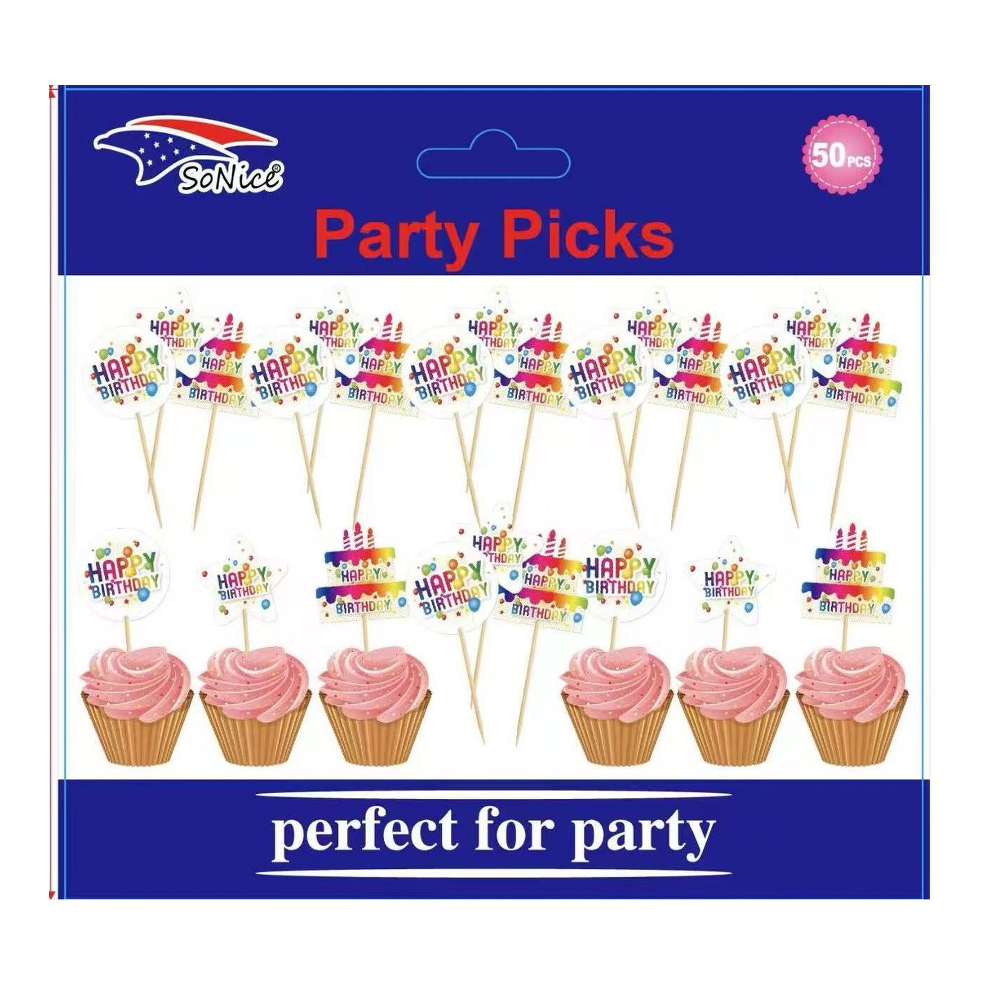 Party Picks Happy Birthday 50 ct 120Pk/Cs