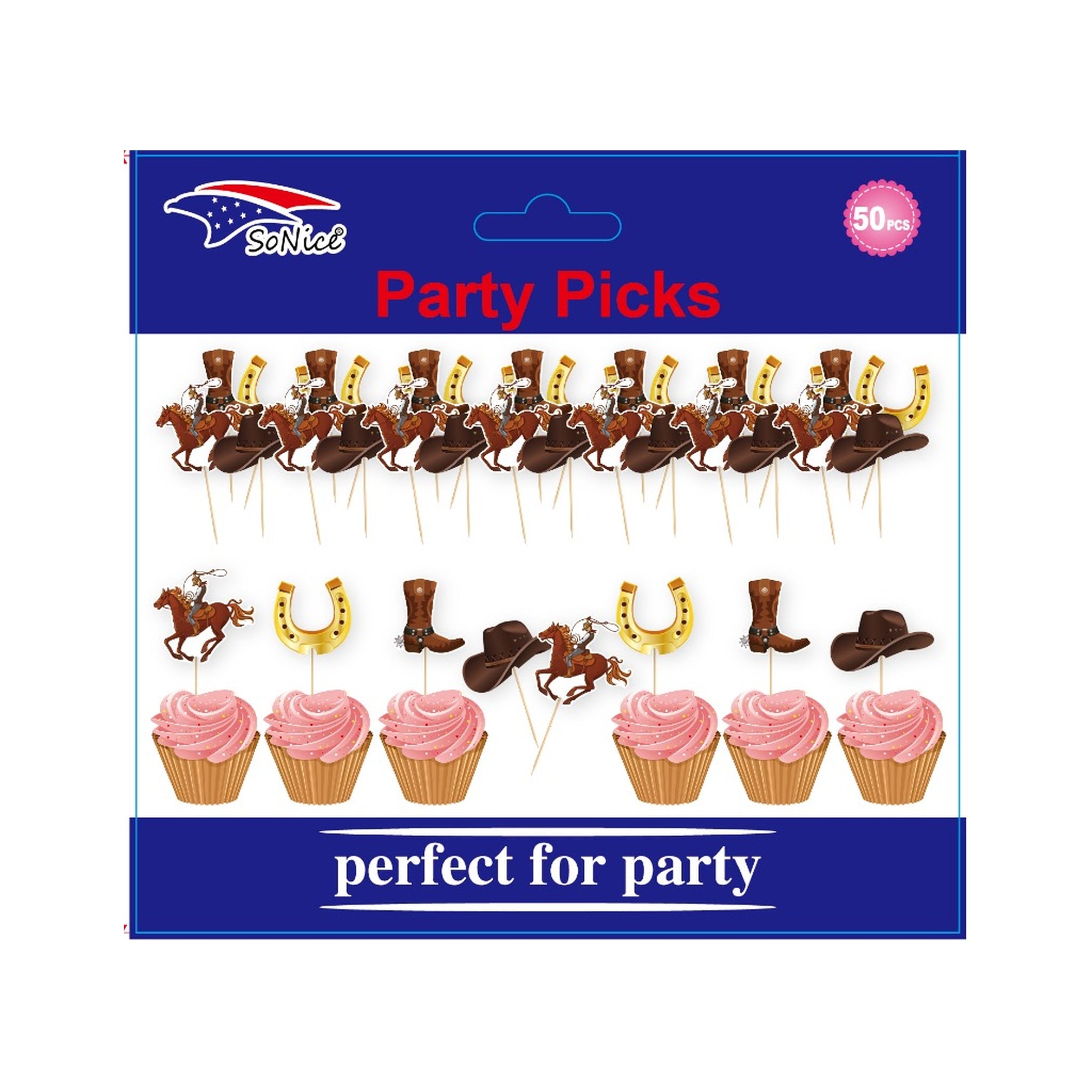 Cupcake Topper 50 ct Cowboy 120C12