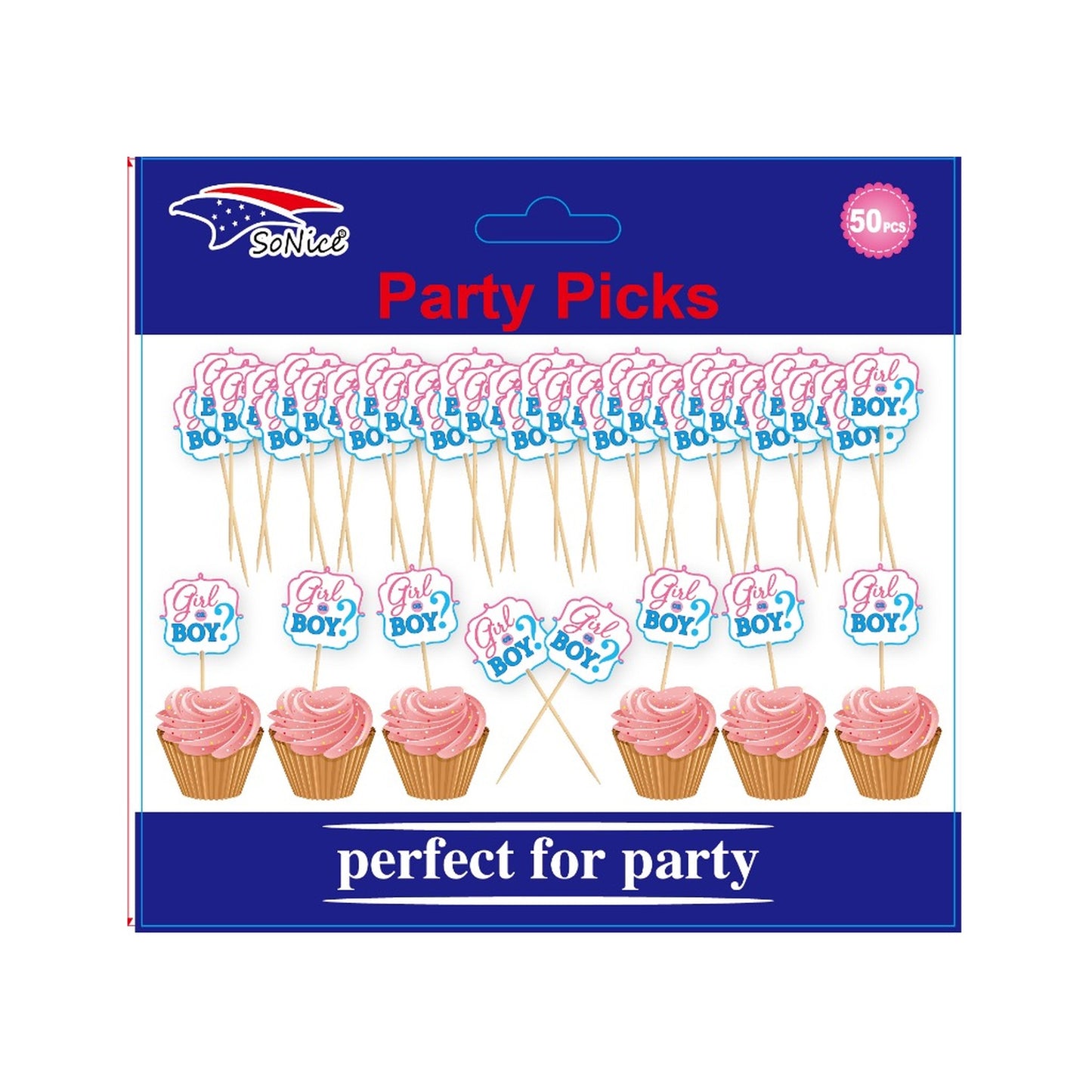 Party Picks Gender Reveal 50 ct 120Pk/Cs