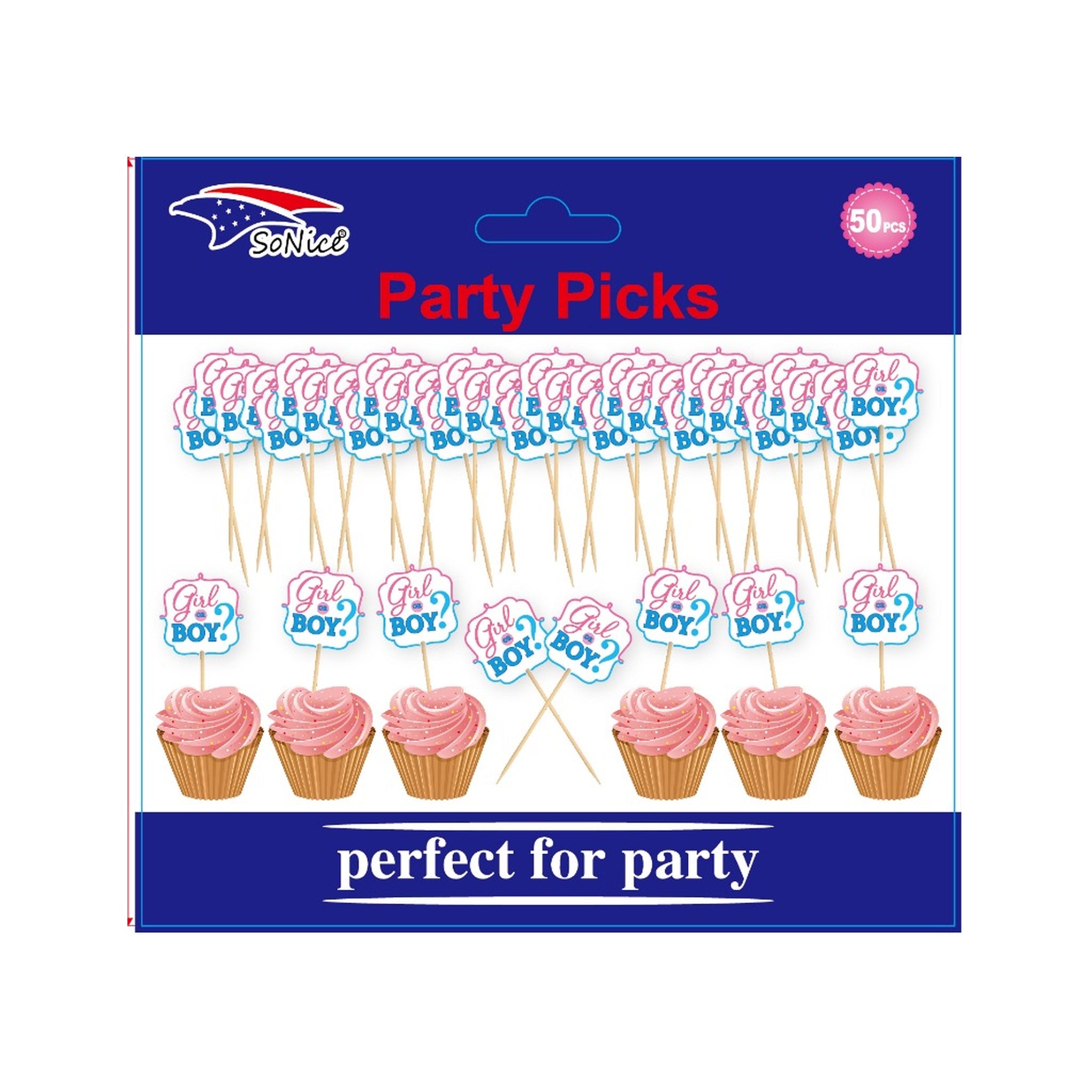 Party Picks Gender Reveal 50 ct 120Pk/Cs