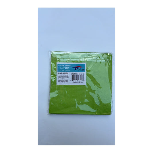 24 ct Napkins Lime Green 24Pk/Cs