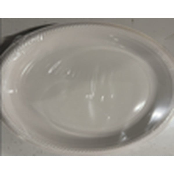 White 7-inch plastic plates, 24 pieces