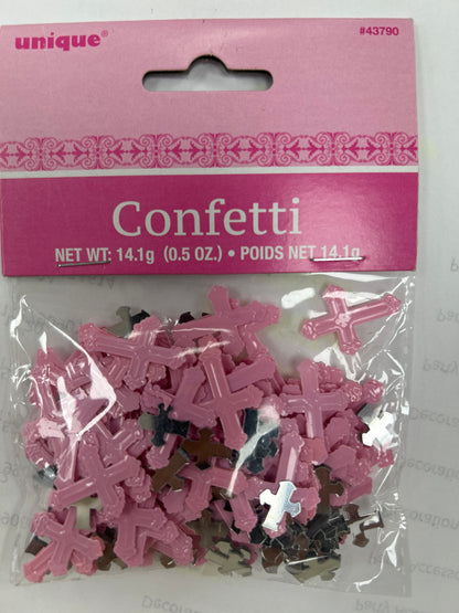 Pink Radiant Cross Communion Foil Confetti .5oz