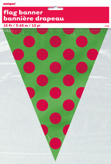 12ft Red/Green Dots Flag Banner