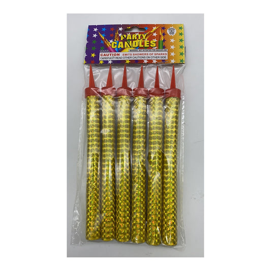 7" Candles 6Pcs Gold