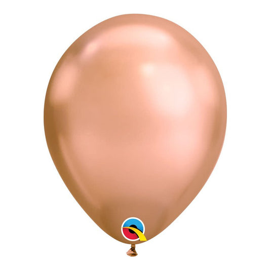 Qualatex Balloon Chrome Rose Gold 25ct Latex Balloon 11"