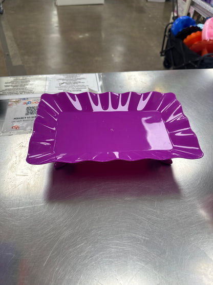 Plastic Scalloped Treat Stand-Purple