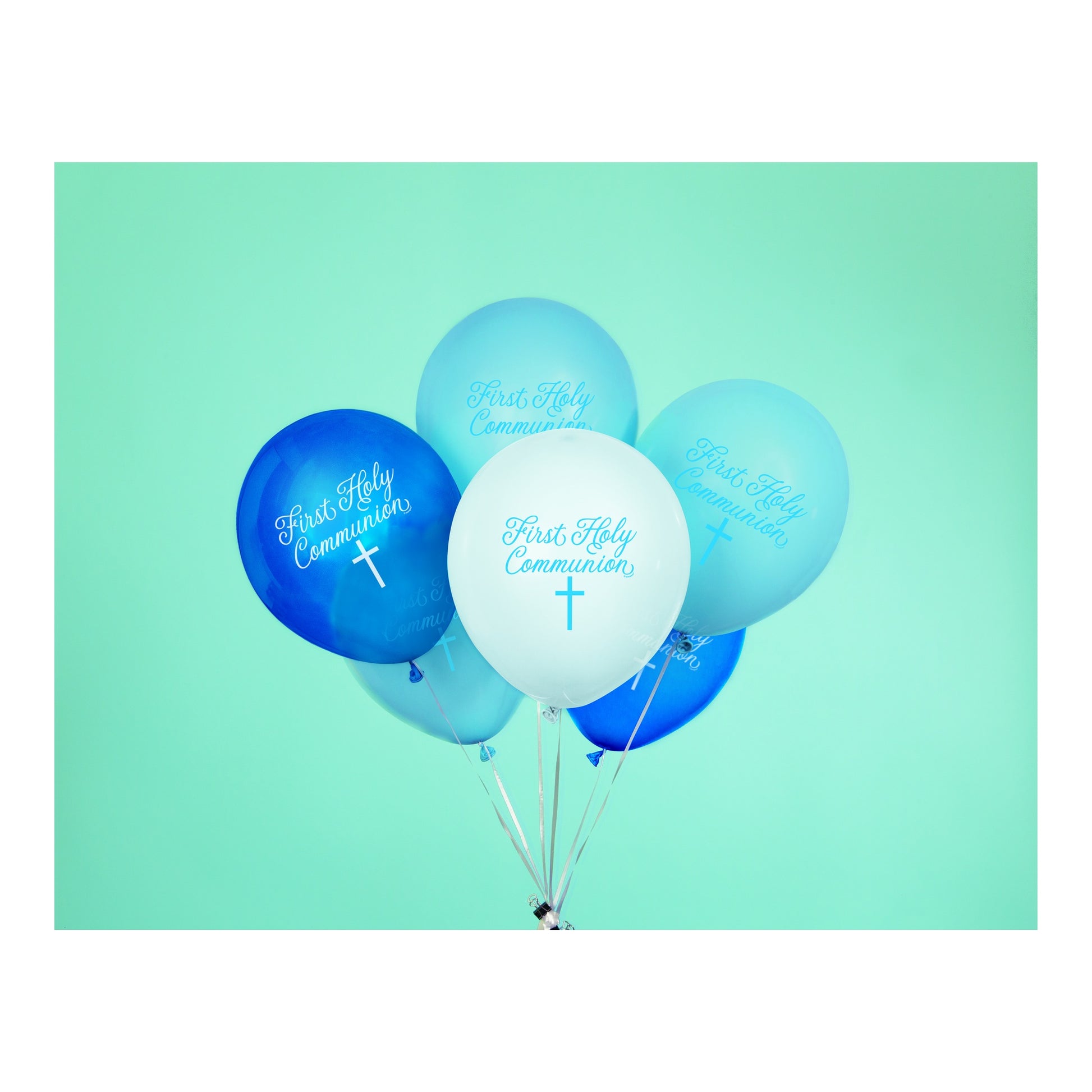 12” Blue First Holy Communion Latex Balloons 8CT