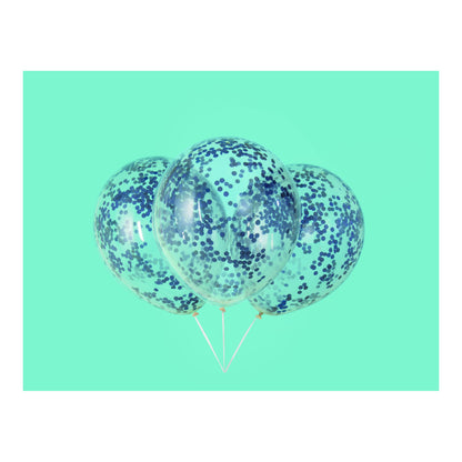 Confetti Blue 6ct Latex Balloon 12"