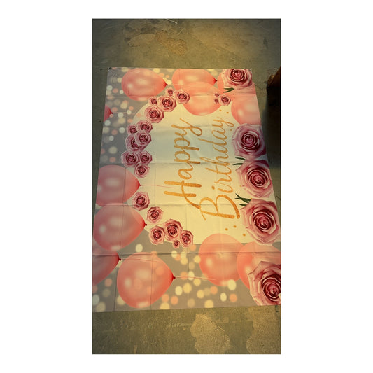 4" x 6" Backdrop Happy Birthday Pink