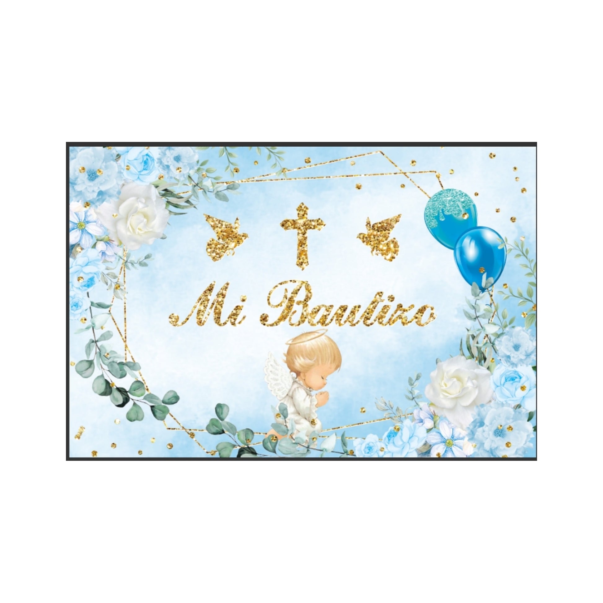 Backdrop Mi Bautizo Blue