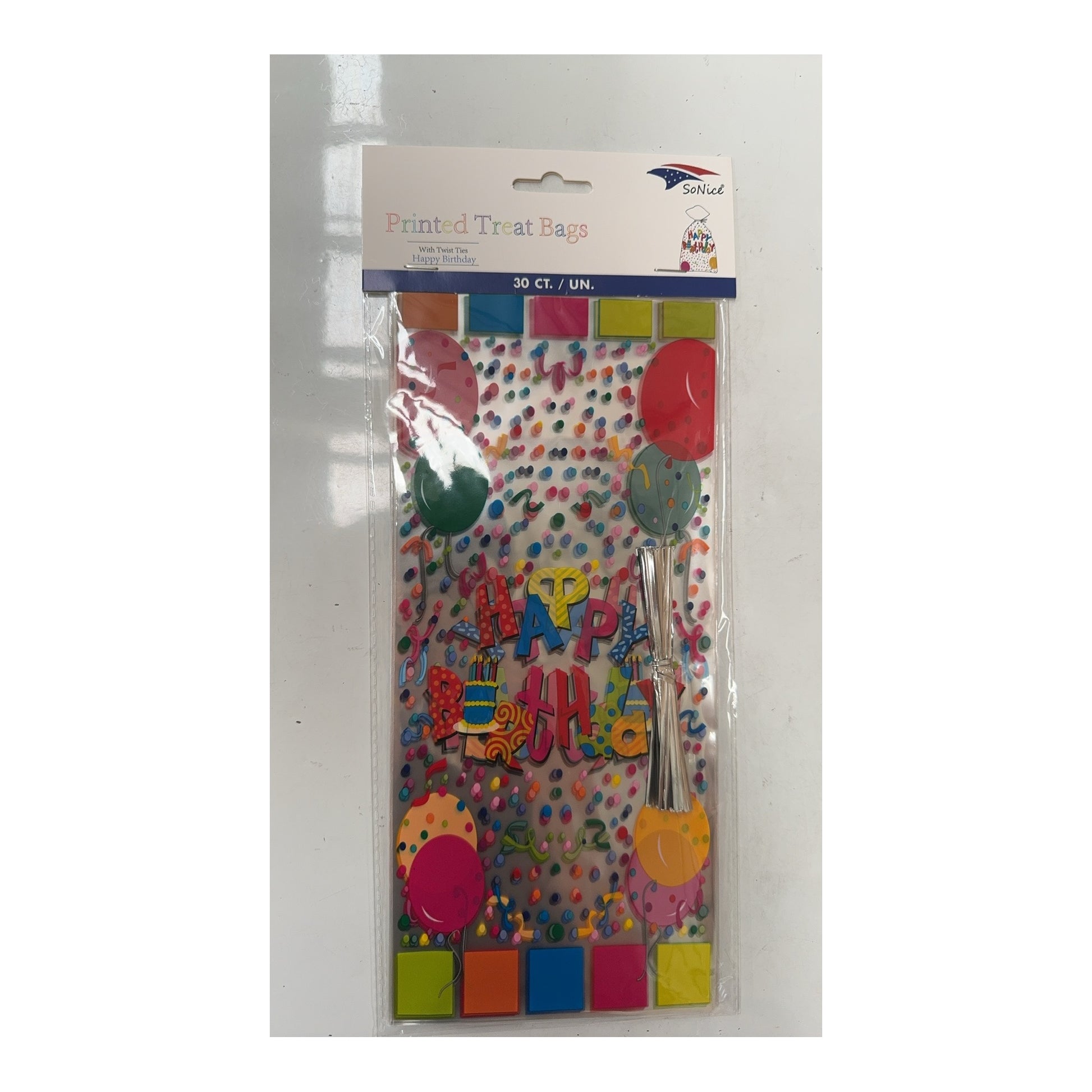 Cellophane bags 30 ct Happy Birthday 240Pk/Cs