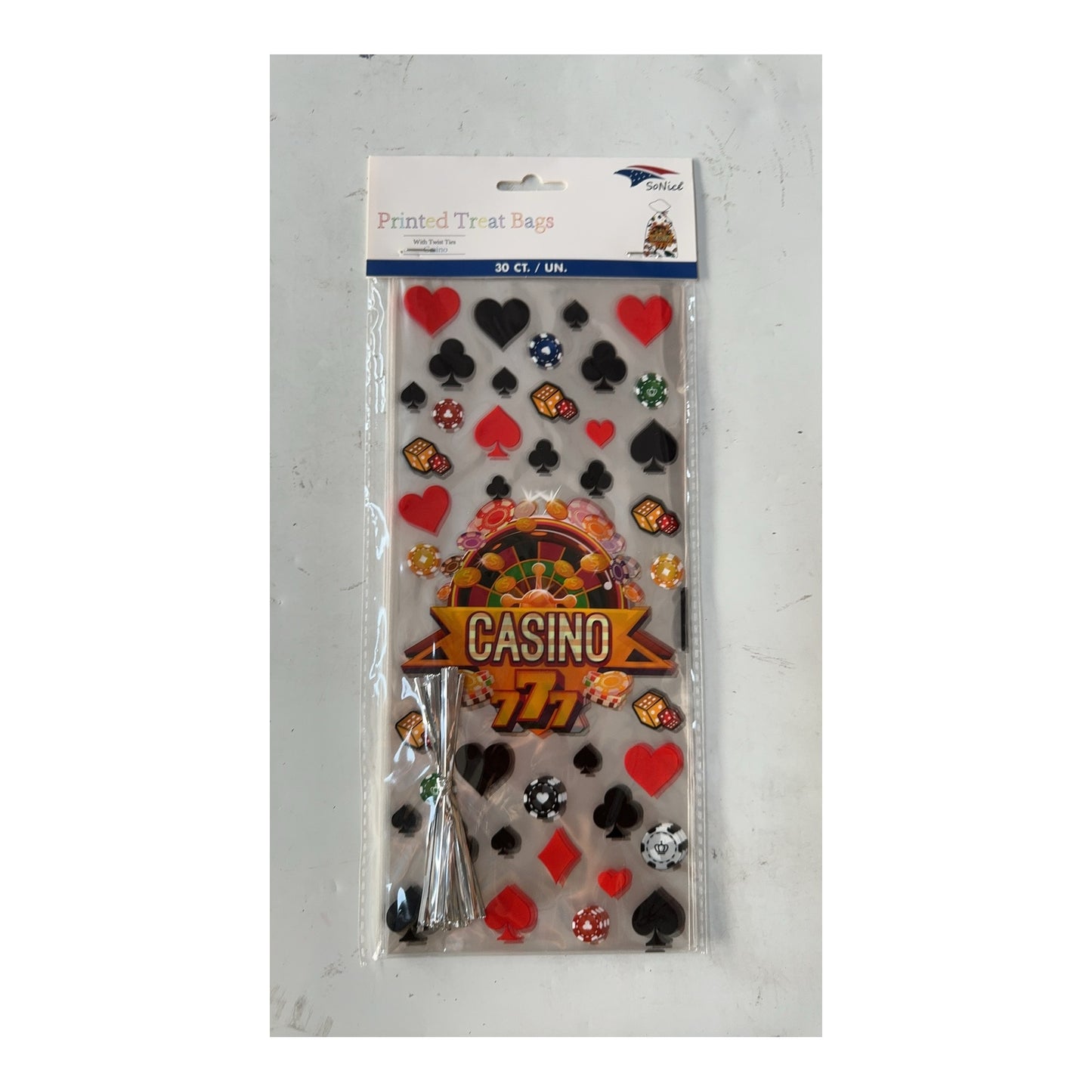 30 ct Cellophane bags Casino 240Pk/Cs