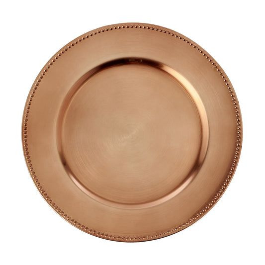 13" Plastic Charger Plate Rose Gold