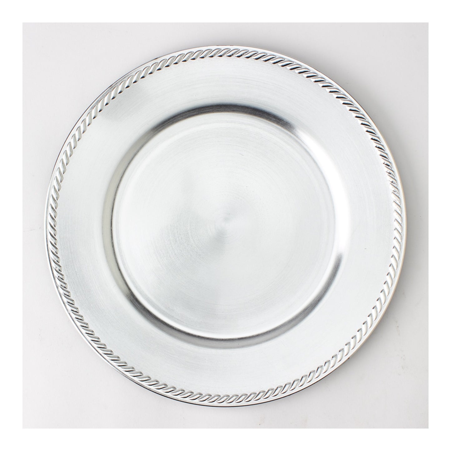 13" Plastic Charger Plate Silver