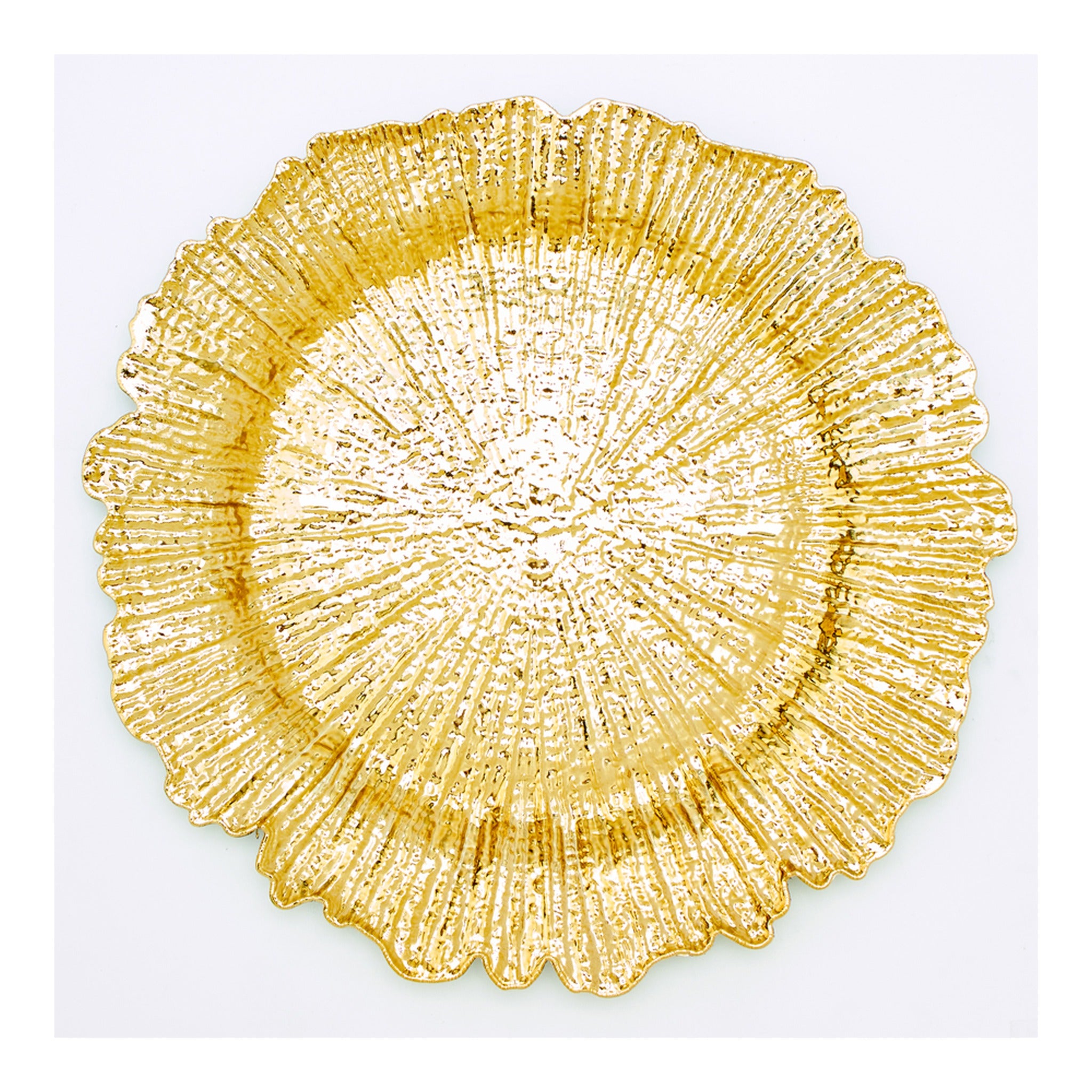 13" Reef Plastic Charger Plate Gold