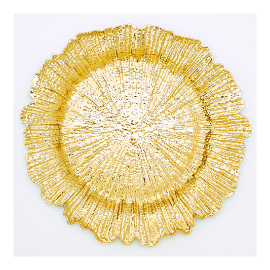 13" Reef Plastic Charger Plate Gold