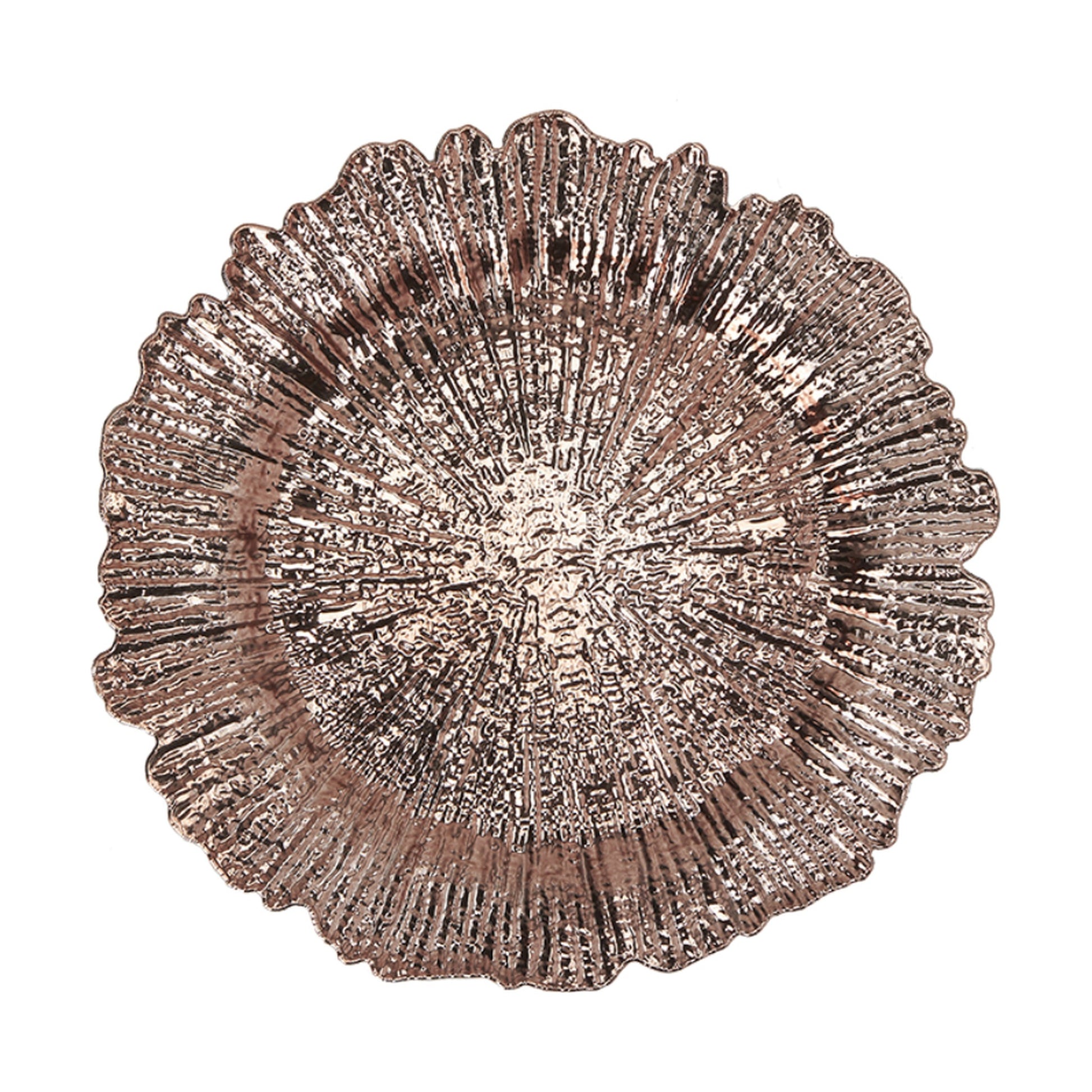 13" Reef Plastic Charger Plate Rose Gold