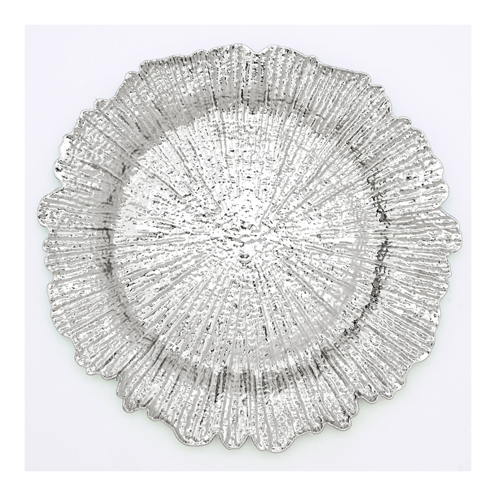 13" Reef Plastic Charger Plate Silver