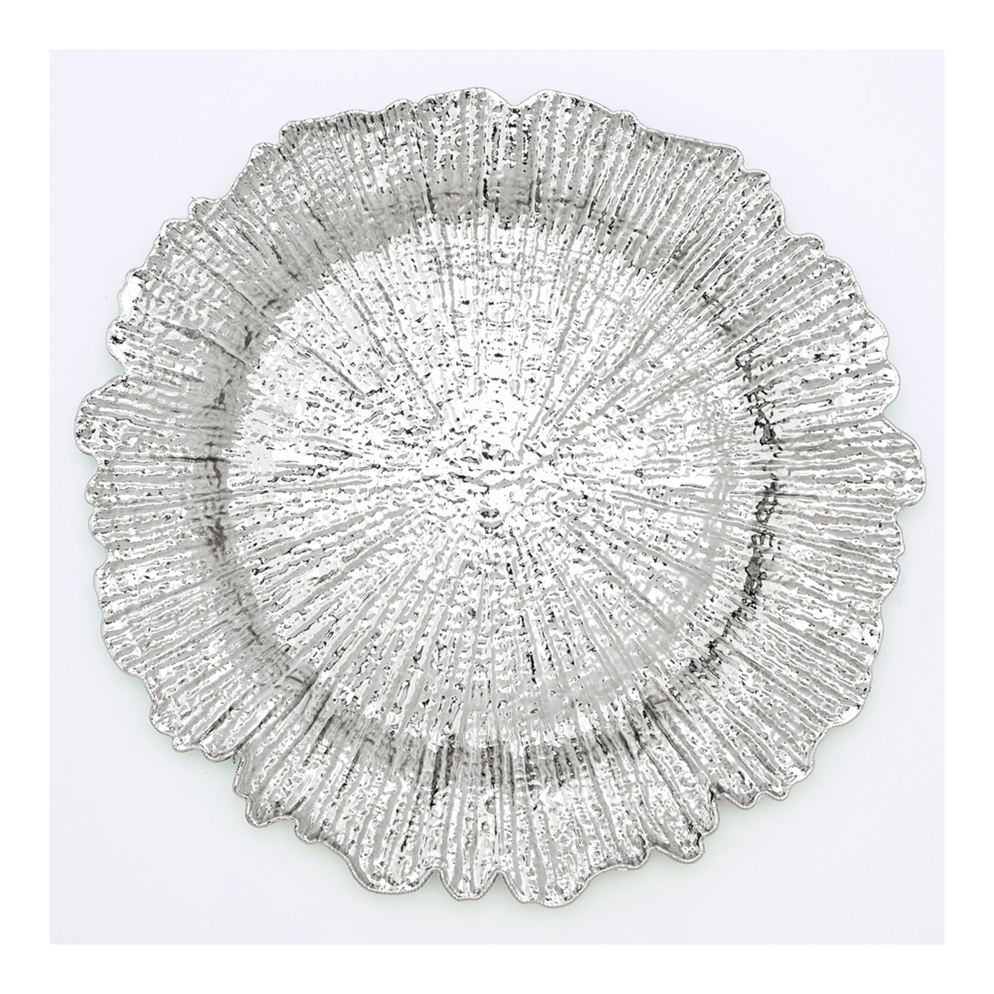 13" Reef Plastic Charger Plate Silver