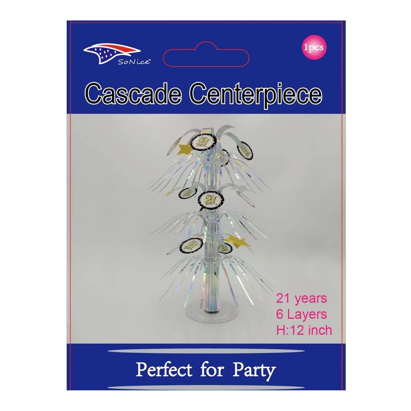 Casecade Centerpiece Happy Birthday 21
