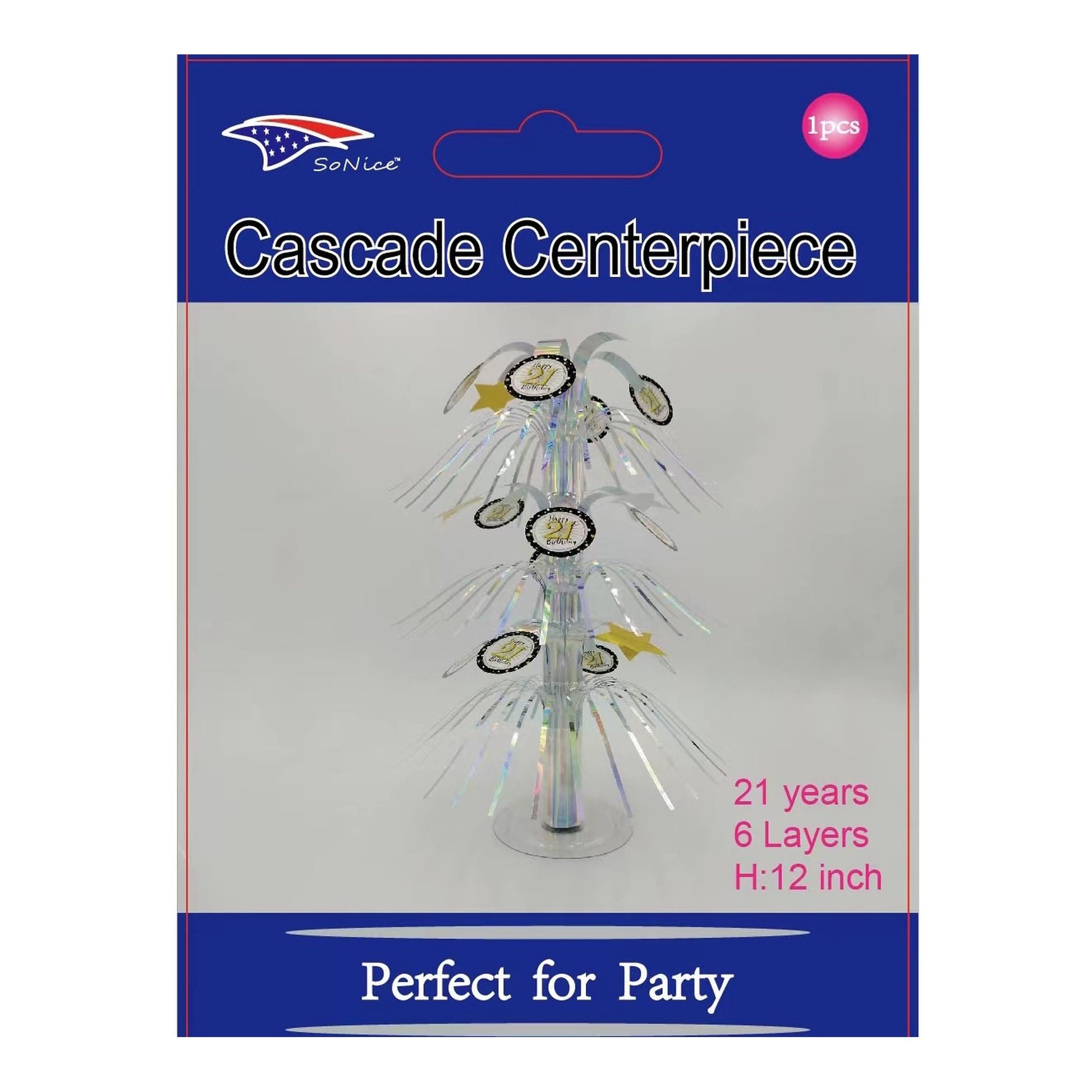 Casecade Centerpiece Happy Birthday 21