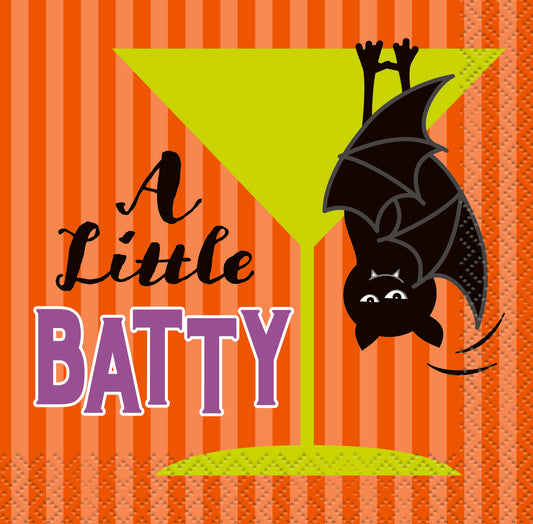 Napkin Halloween Bat 16ct
