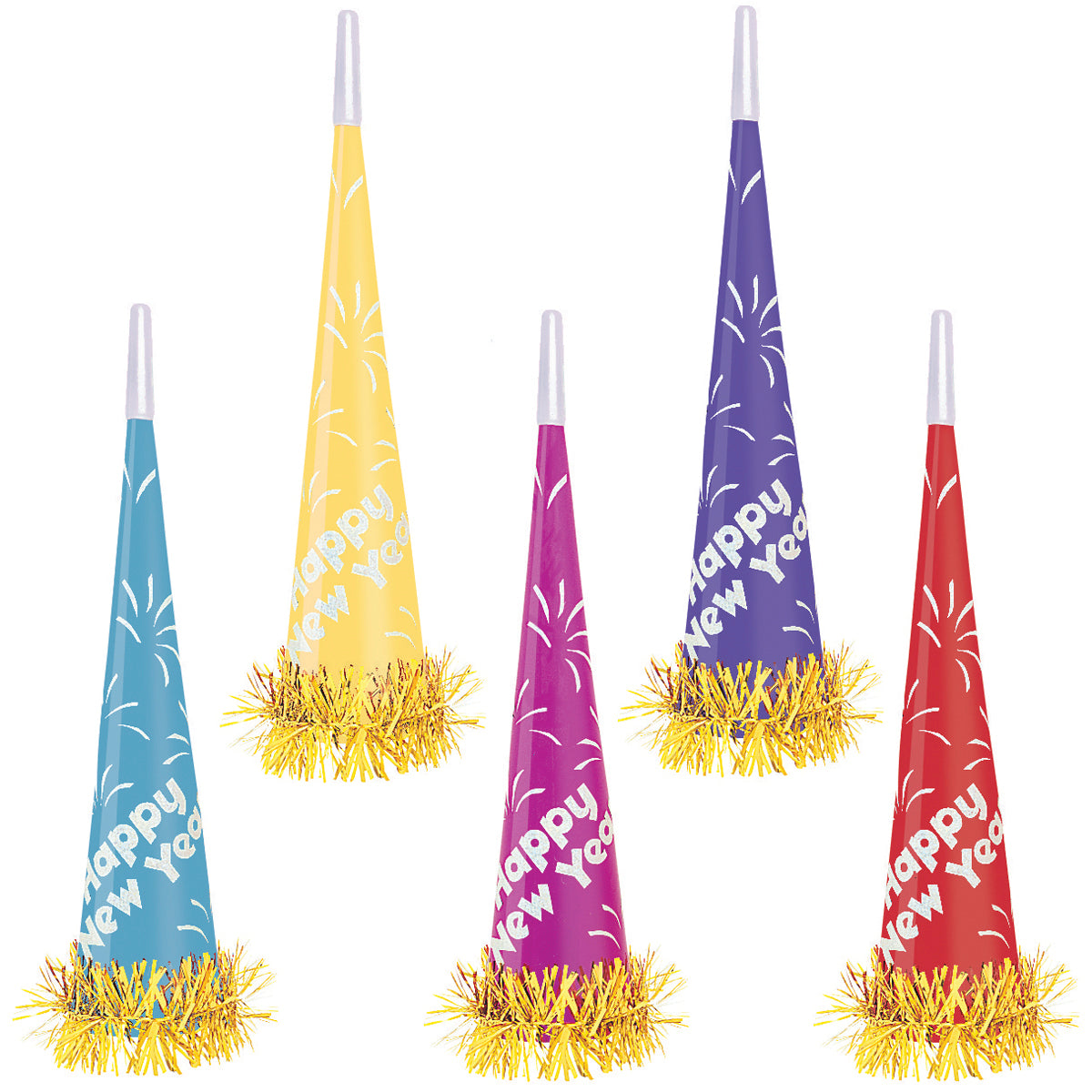 16" New Year Giant Foil Horn Assorted