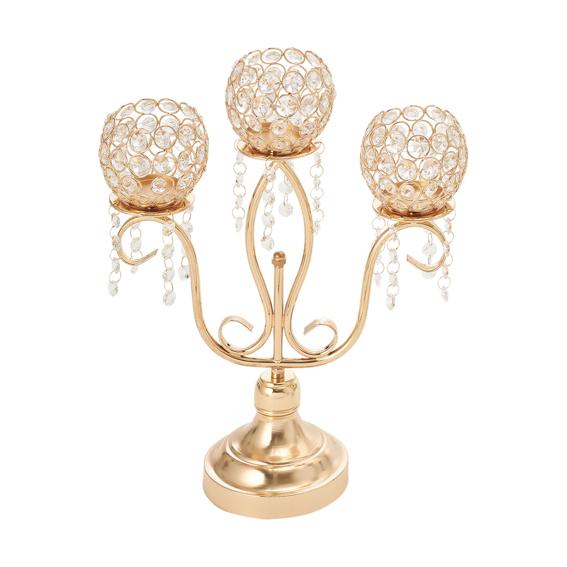 16" Arm Candle Holder Gold 3ct